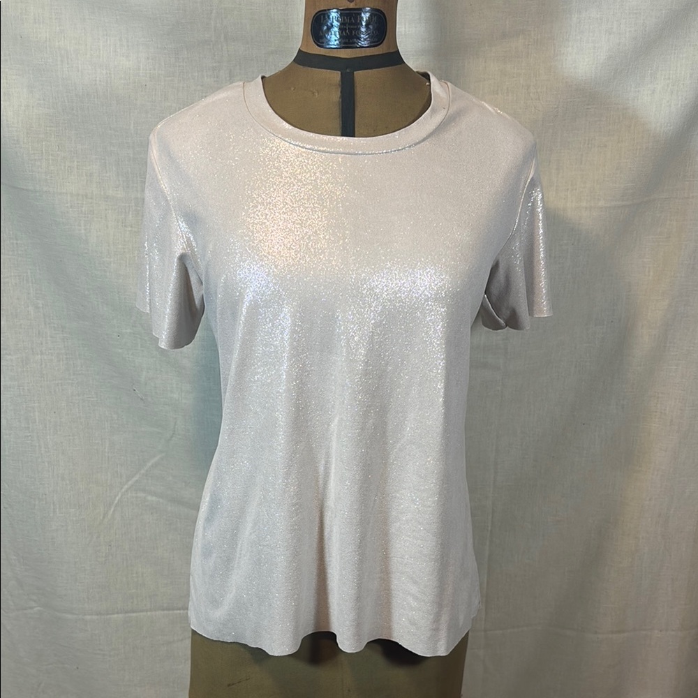 Sparkly Champagne colored Women's shortsleeve top